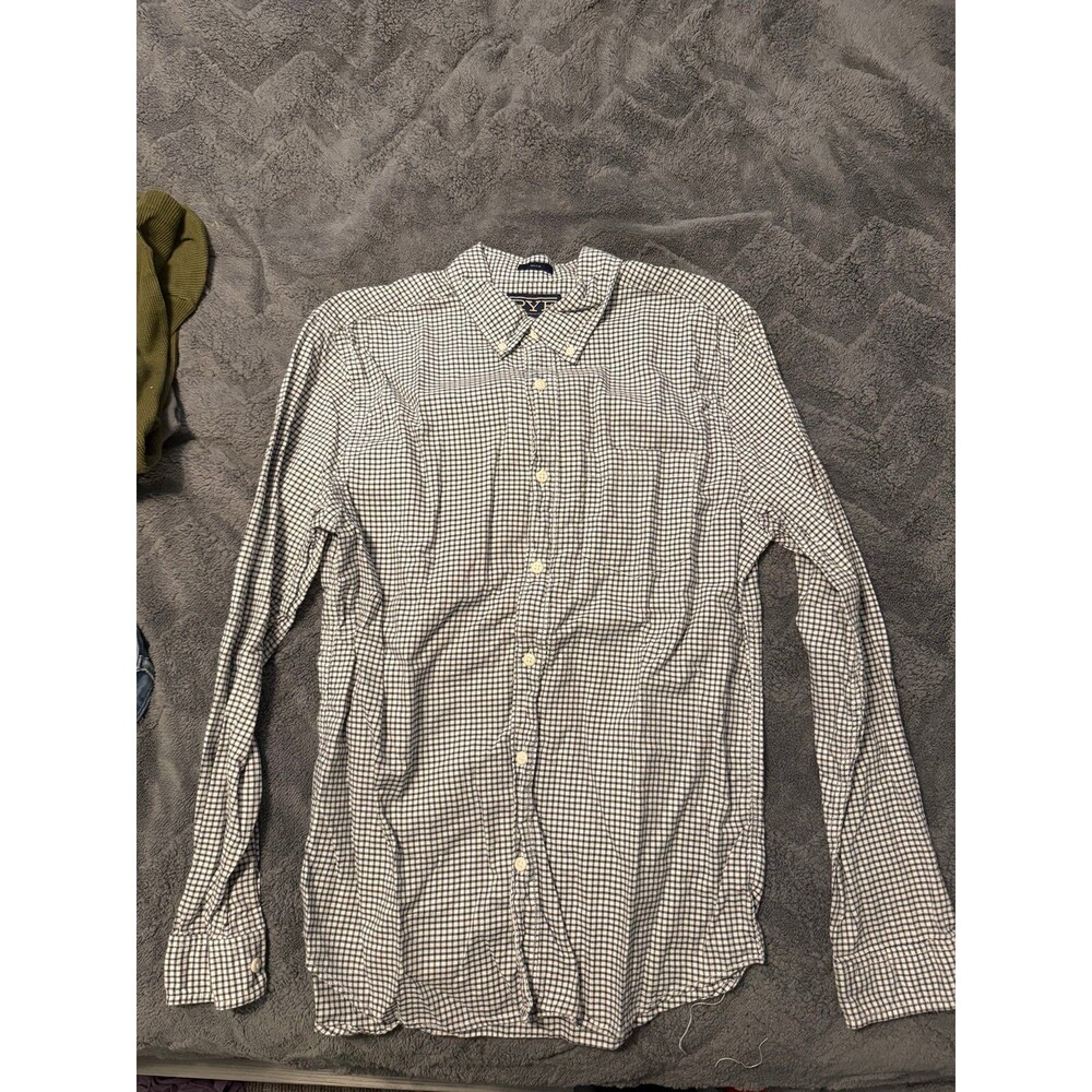 Men's Check Button-Down Shirt - Black & White